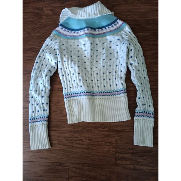 Girls Large Tommy Hilfiger Blue and White zippered Sweater - Picture 2 of 3